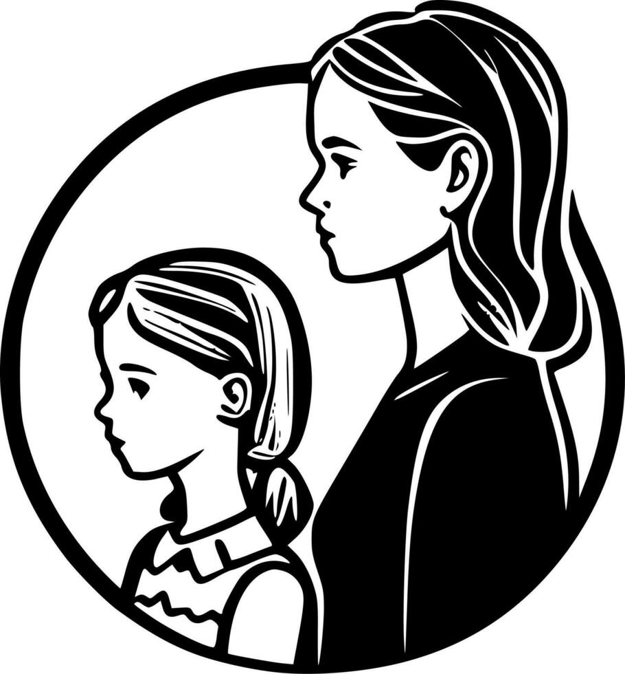 madre figlia - alto qualità vettore logo - vettore illustrazione ideale per maglietta grafico