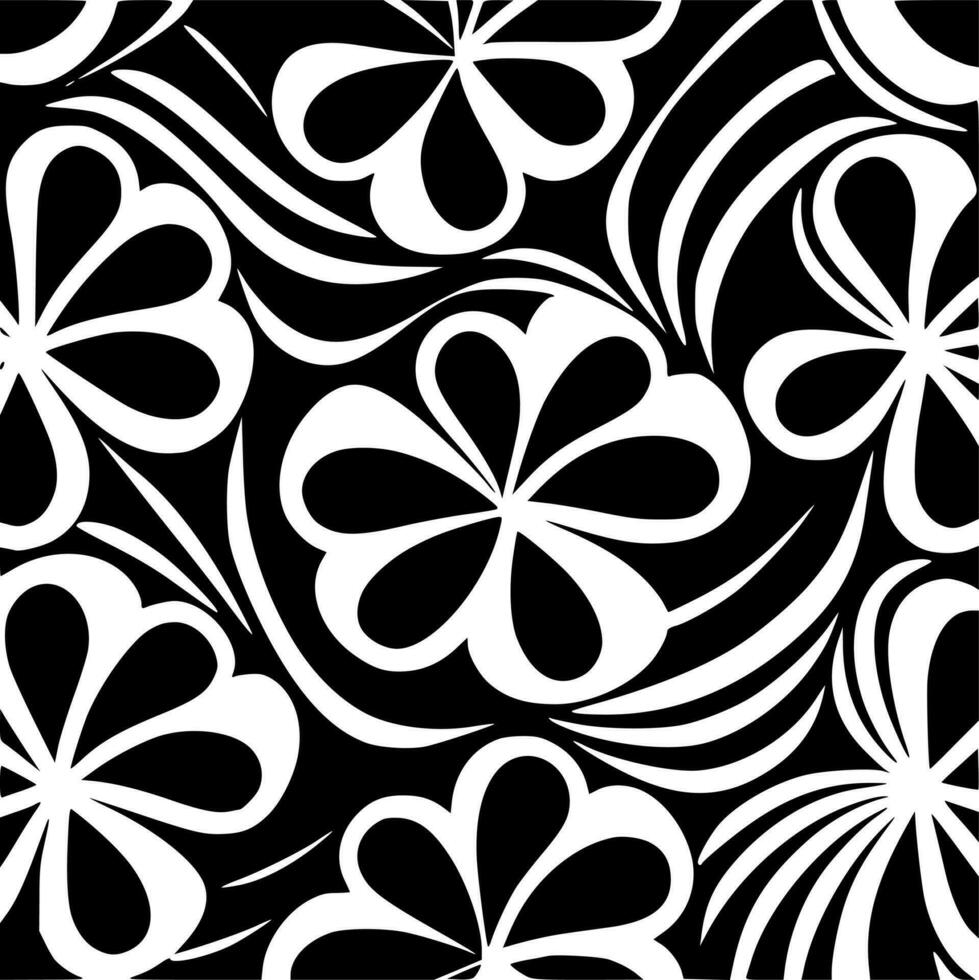 fiore modello - nero e bianca isolato icona - vettore illustrazione