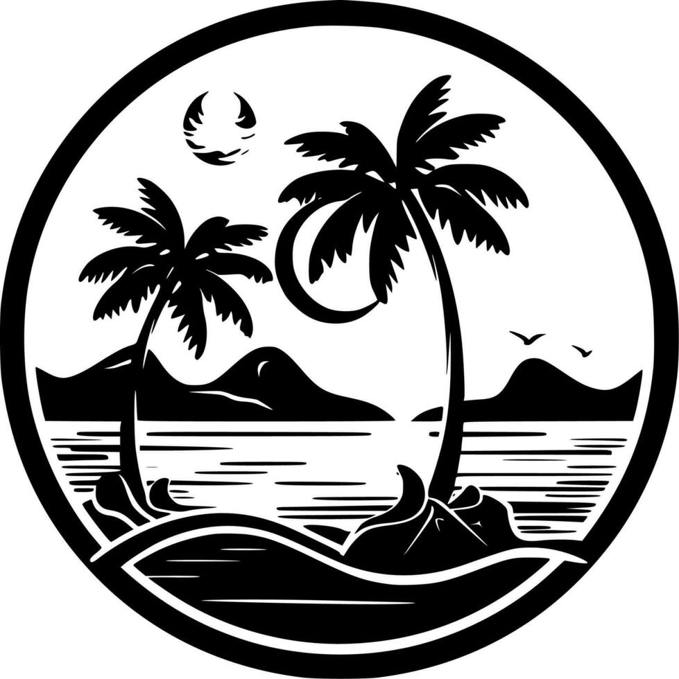 Hawaii - nero e bianca isolato icona - vettore illustrazione