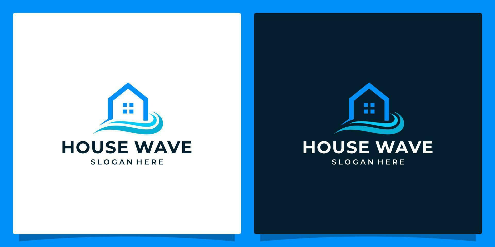 bahouse edificio logo con mare onde logo grafico design vettore illustrazione. simbolo, icona, creativo