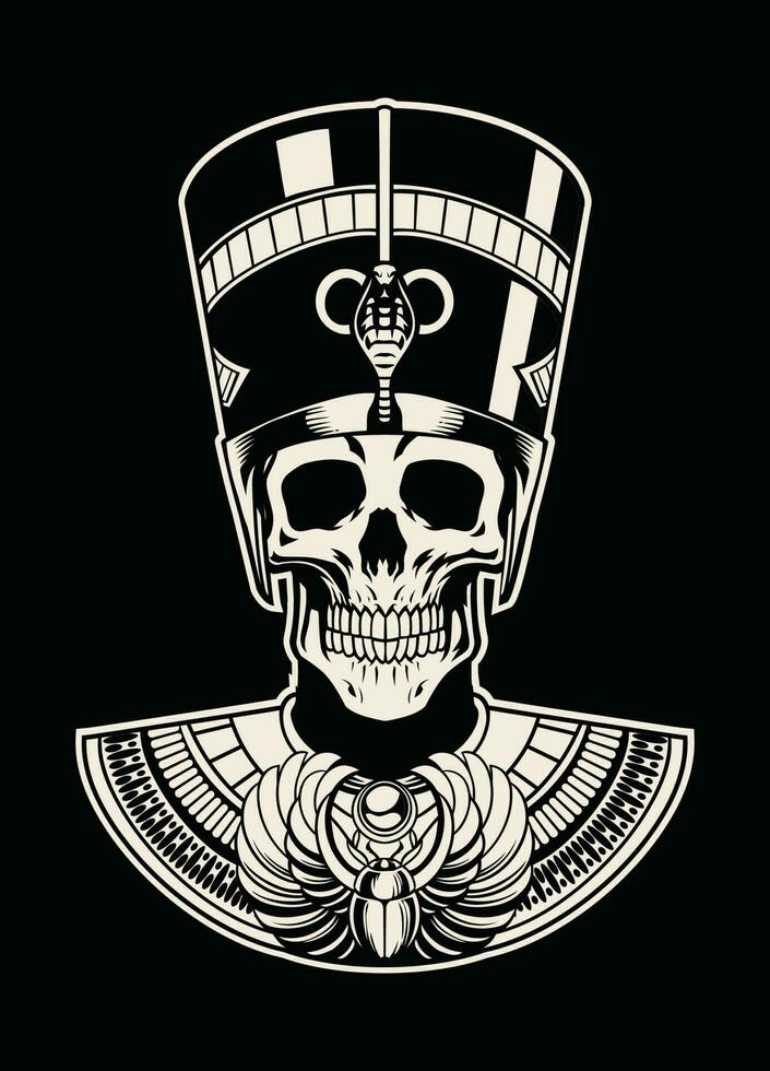 cranio nefertiti egiziano Regina vettore