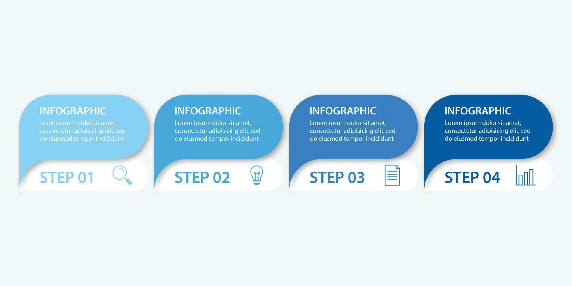 moderno vettore astratto passo etichetta Infografica elementi.can essere Usato per flusso di lavoro disposizione, diagramma, numero opzioni, icone per 4 opzioni, ragnatela design.