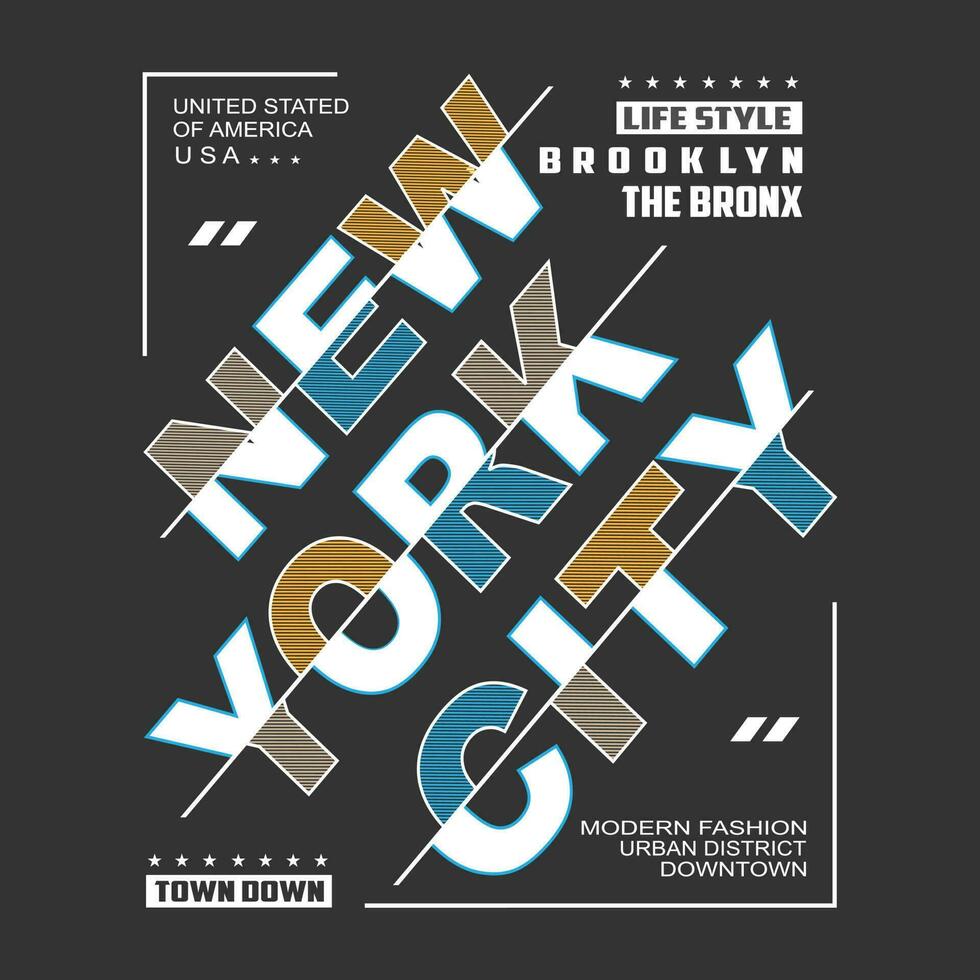 nuovo York brooklyn testo, poster, logo, modello vettore design