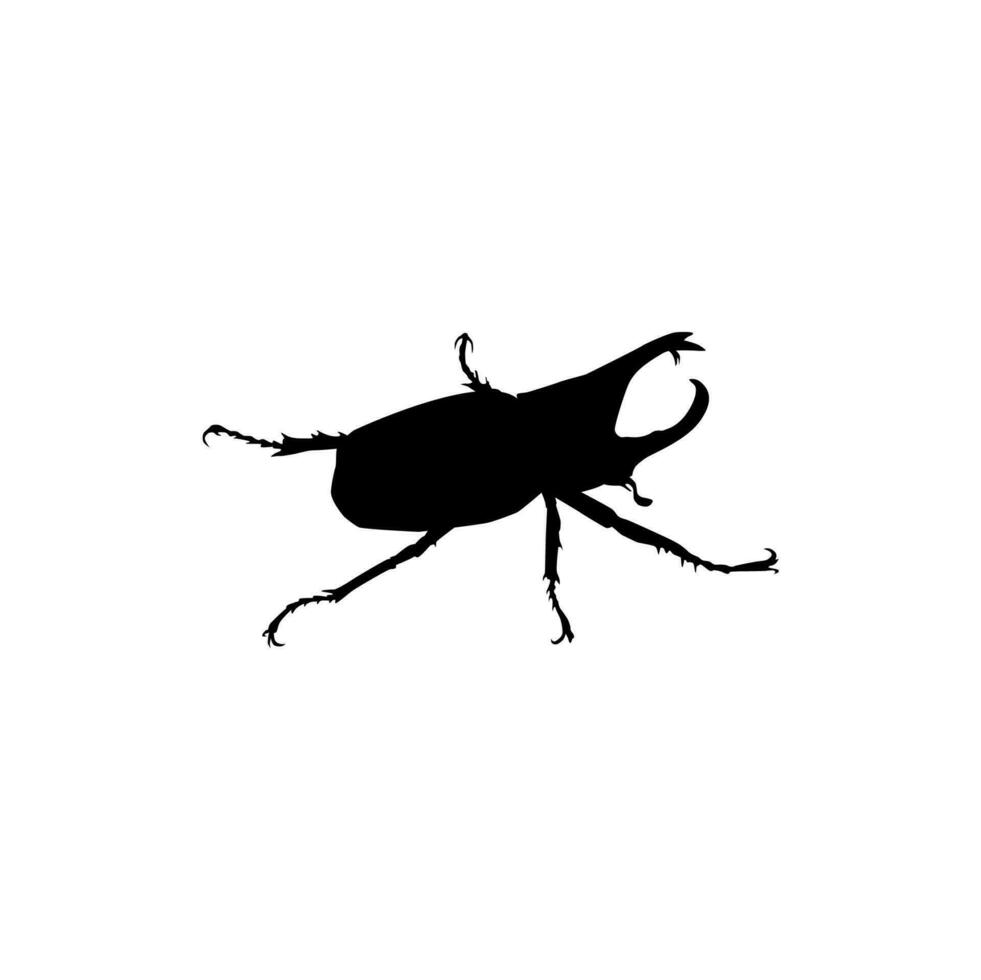 silhouette di il corno scarafaggio o orictes rinoceronte, dinastinae, può uso per arte illustrazione, logo, pittogramma, sito web, applicazioni o grafico design elemento. vettore illustrazione