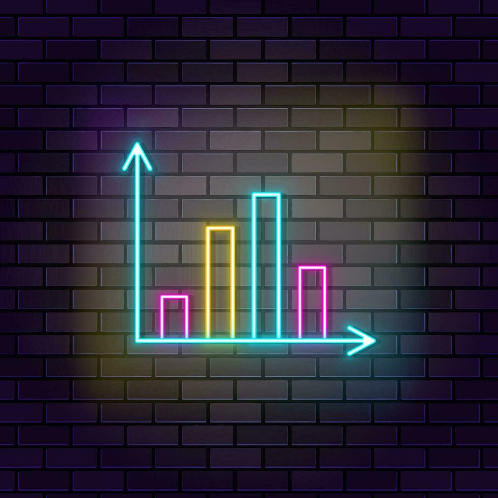 analisi analizzare grafico icona mattone parete e buio sfondo. vettore