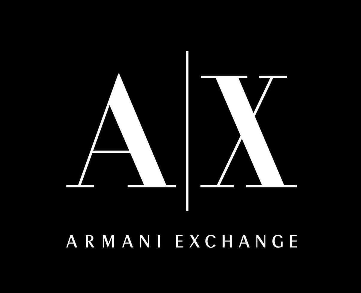 armani scambio logo marca Abiti simbolo bianca design moda vettore illustrazione con nero sfondo