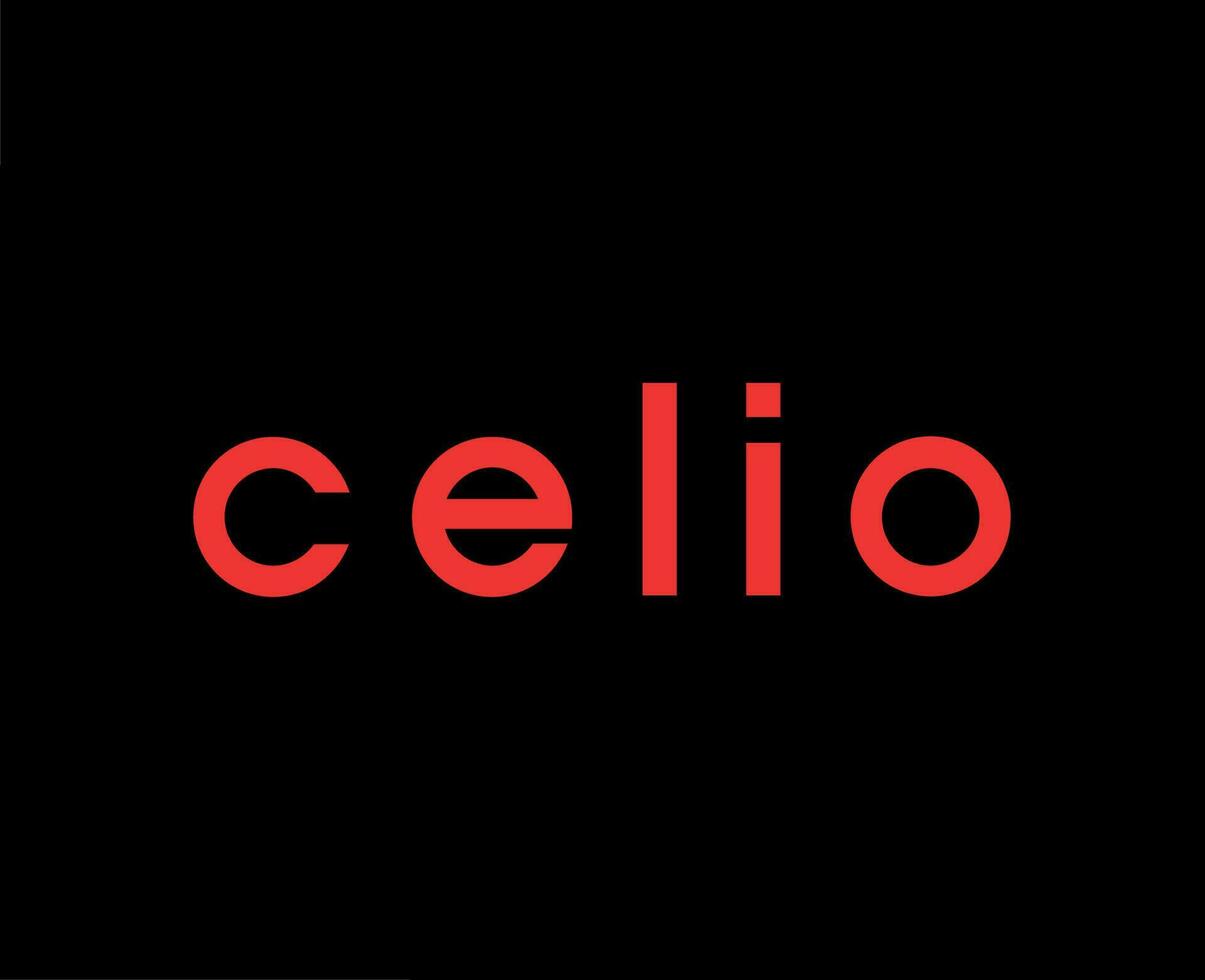 celio logo marca Abiti simbolo nome rosso design moda vettore illustrazione con nero sfondo