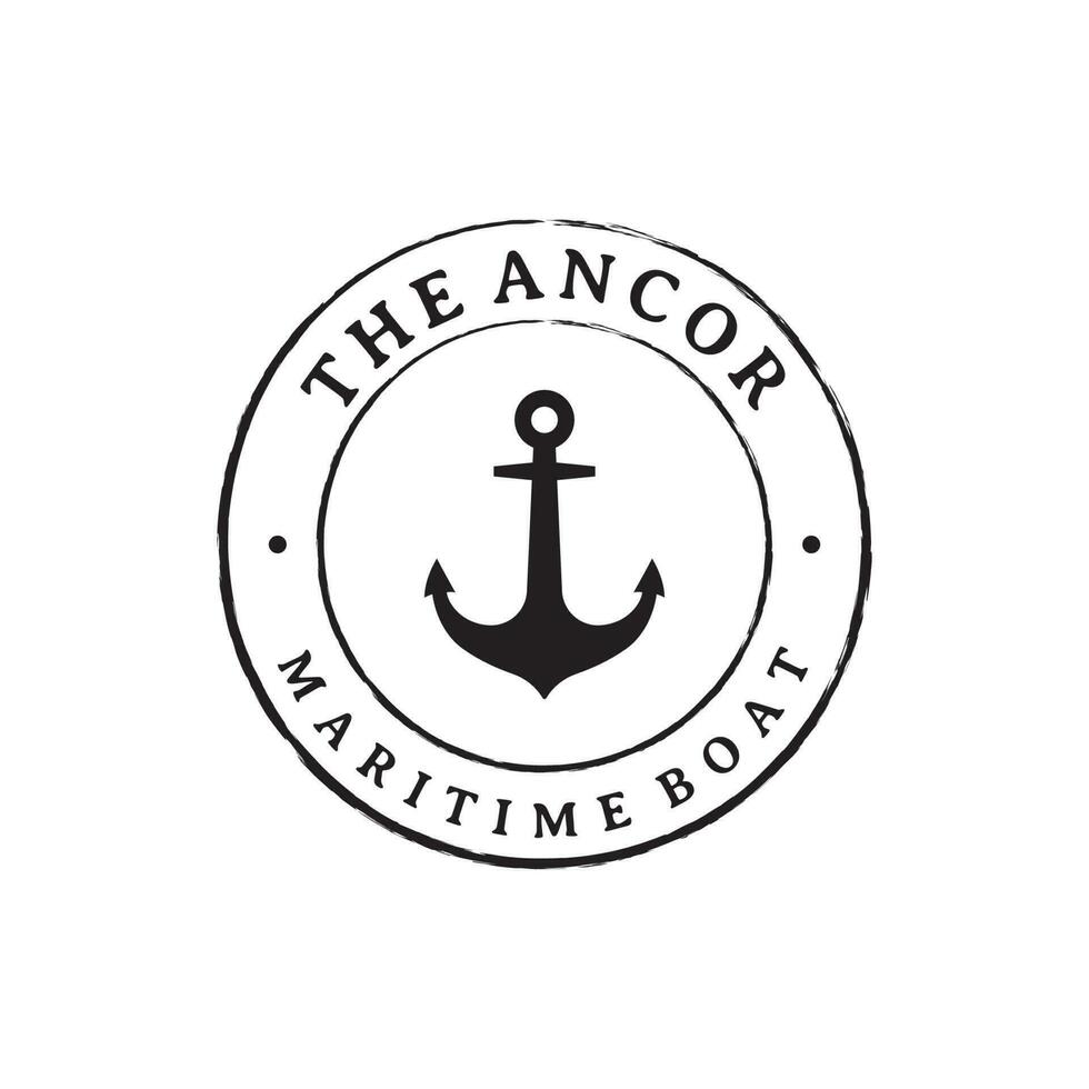nautico, marino ancora e corda logotipo design. logo per marca, marittimo, azienda e attività commerciale. vettore