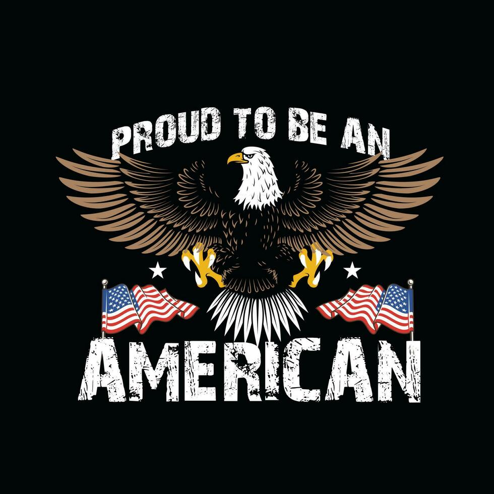 orgoglioso per essere un americano .tipografia aquila, il bandiera Usato per tee, tazza, tazza, Borsa, cuscini, eccetera. vettore