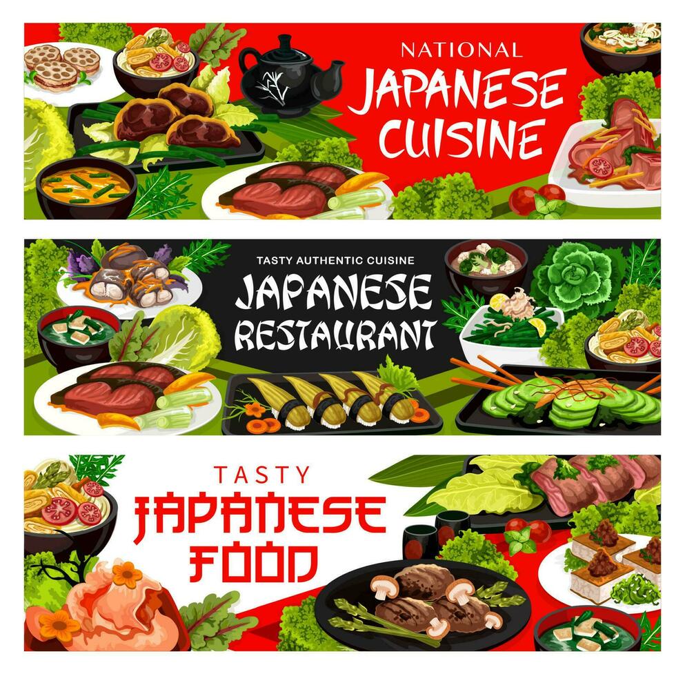 giapponese cibo Giappone cucina ristorante menù piatti vettore