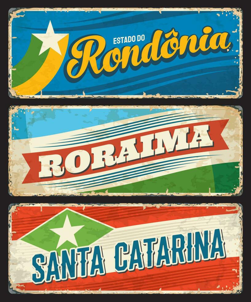 brasile rondonia, boraima, Santa catarina lattina segni vettore