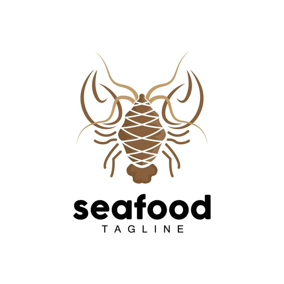 aragosta logo, semplice minimalista disegno, gambero frutti di mare cibo vettore, illustrazione simbolo icona vettore