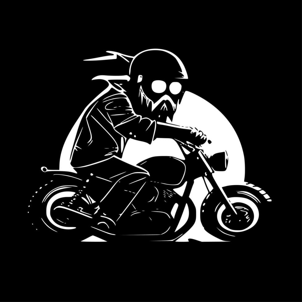 motociclista, minimalista e semplice silhouette - vettore illustrazione