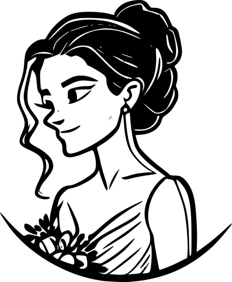 sposa, minimalista e semplice silhouette - vettore illustrazione