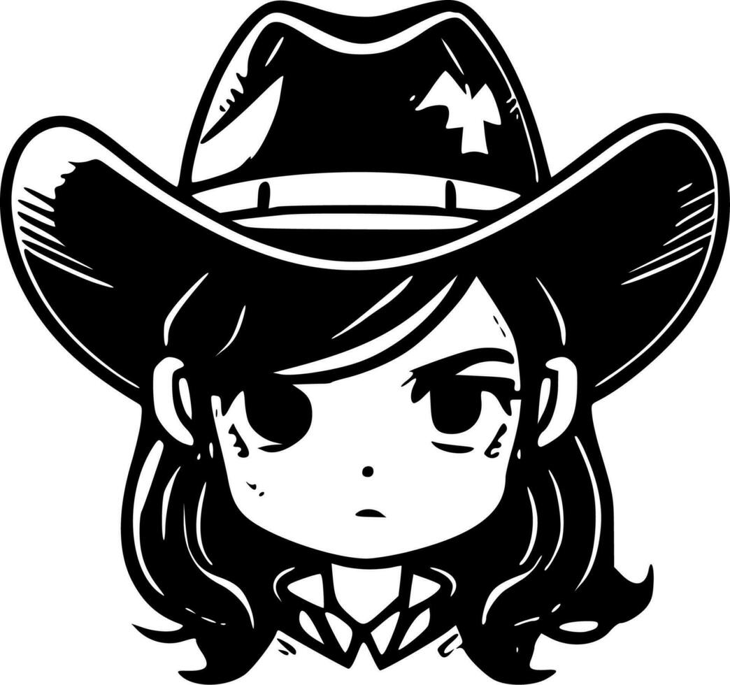 cowgirl, minimalista e semplice silhouette - vettore illustrazione