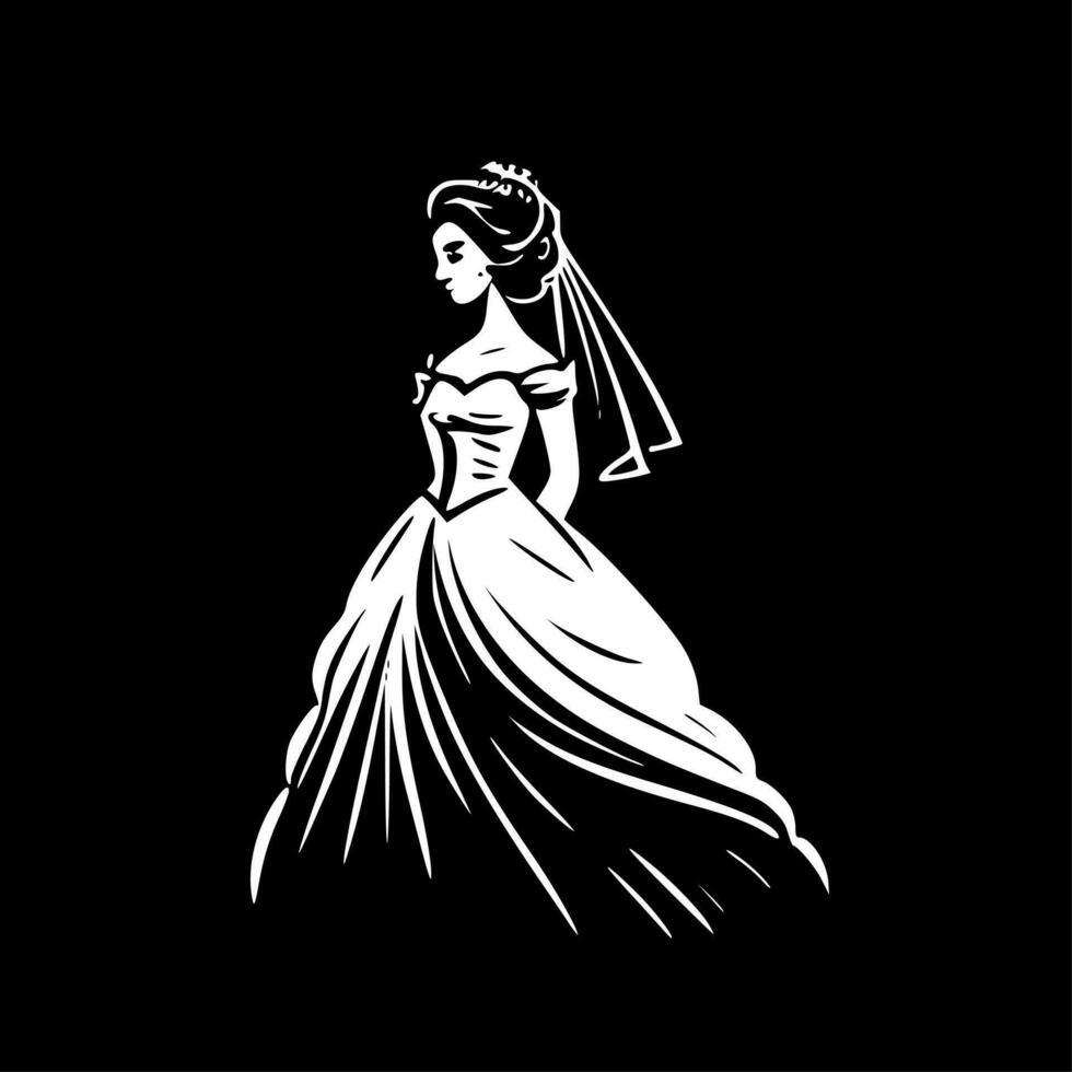 sposa, minimalista e semplice silhouette - vettore illustrazione