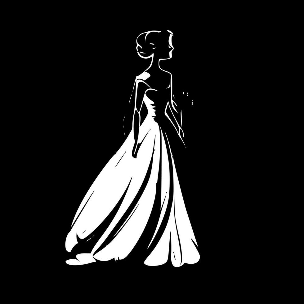 sposa, minimalista e semplice silhouette - vettore illustrazione