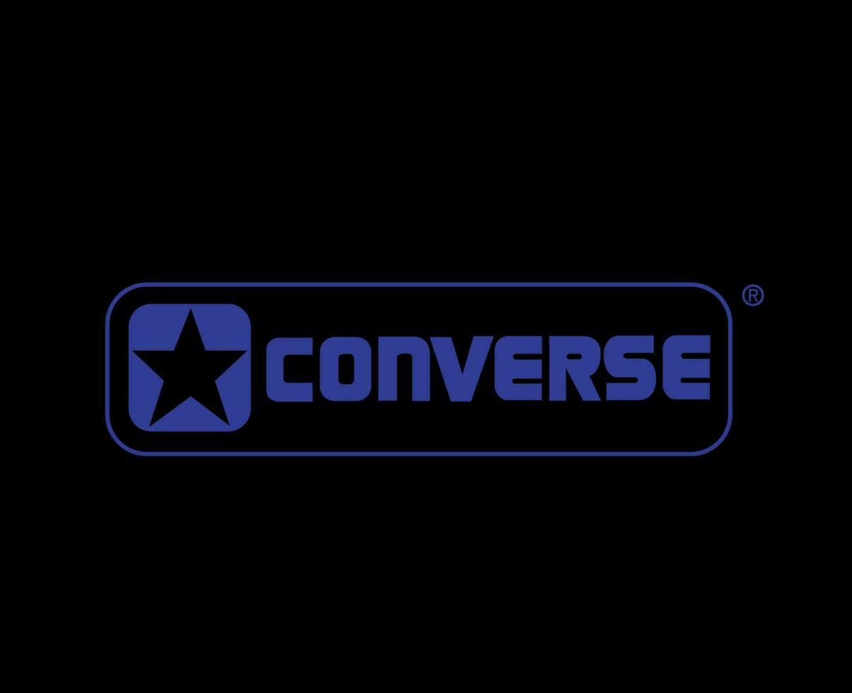 conversare scarpe marca logo simbolo blu design vettore illustrazione con nero sfondo