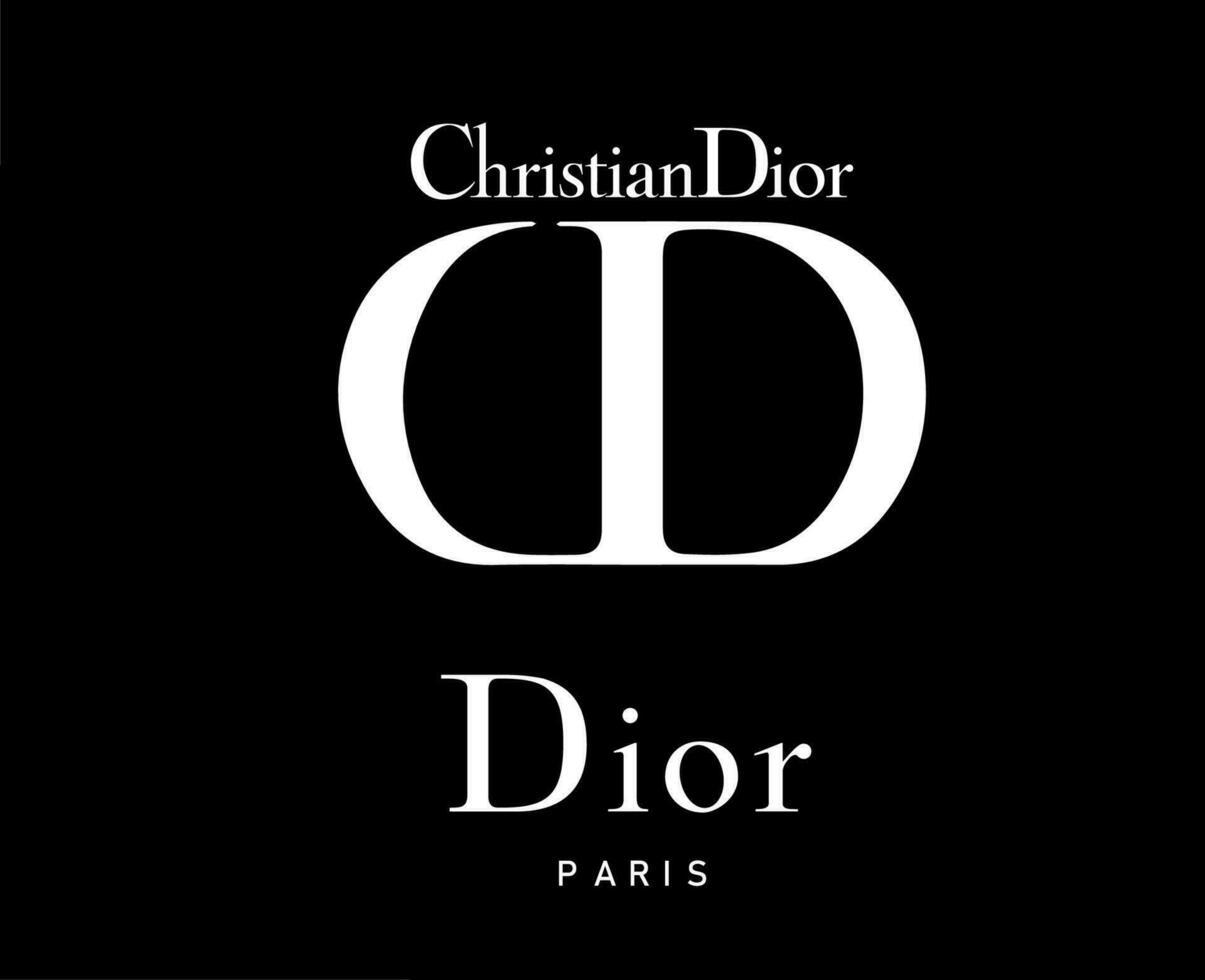 cristiano dior Parigi marca logo bianca design simbolo lusso Abiti moda vettore illustrazione con nero sfondo