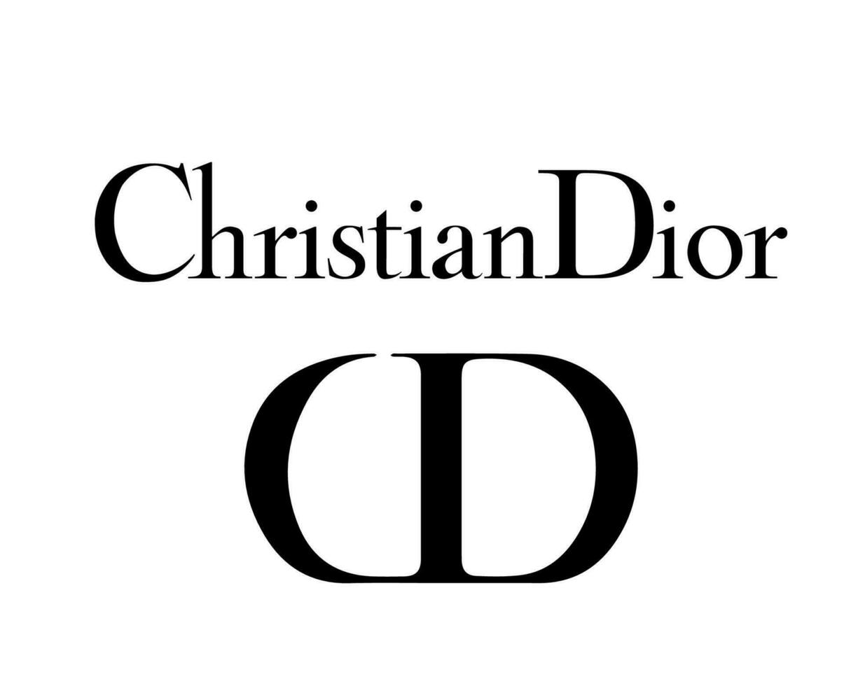 cristiano dior marca logo nero design simbolo lusso Abiti moda vettore illustrazione