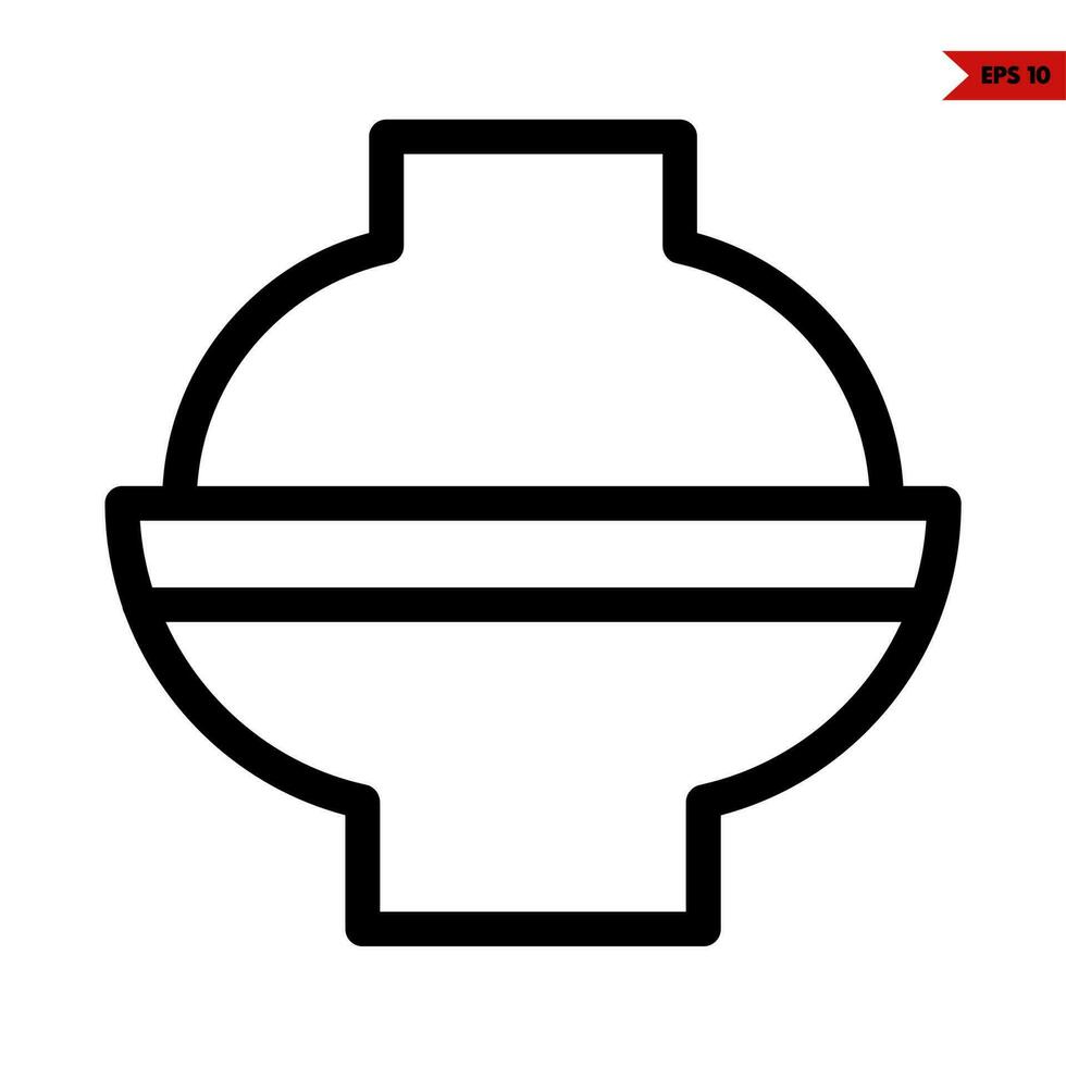 riso ciotola linea icona vettore