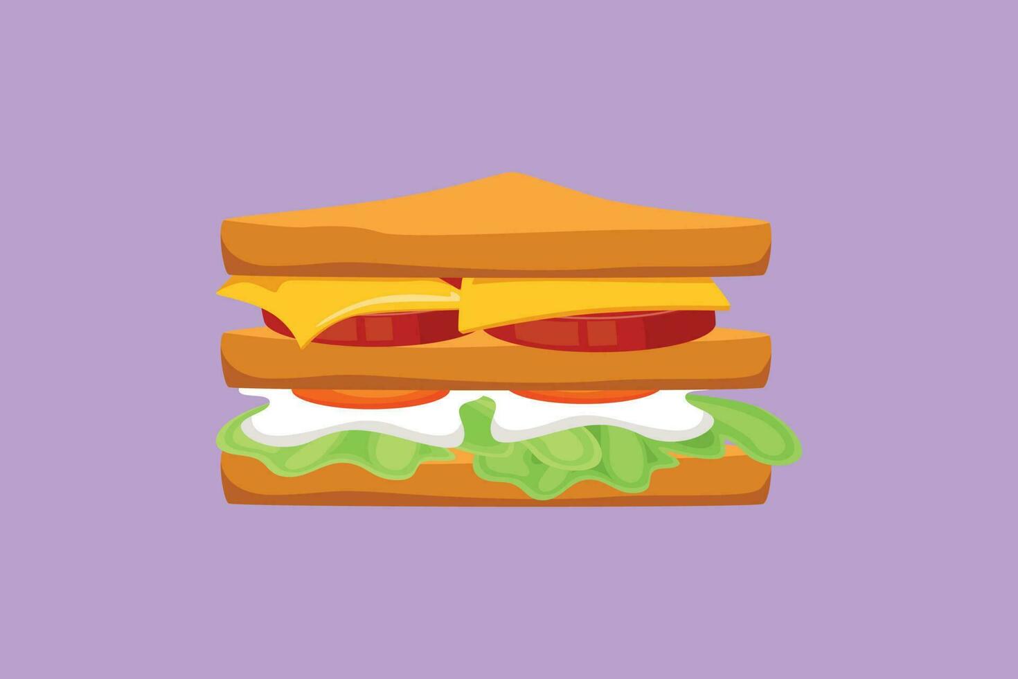 cartone animato piatto stile disegno fresco delizioso americano Sandwich ristorante logo distintivo icona. veloce cibo logotipo modello concetto per bar, negozio o cibo consegna servizio. grafico design vettore illustrazione
