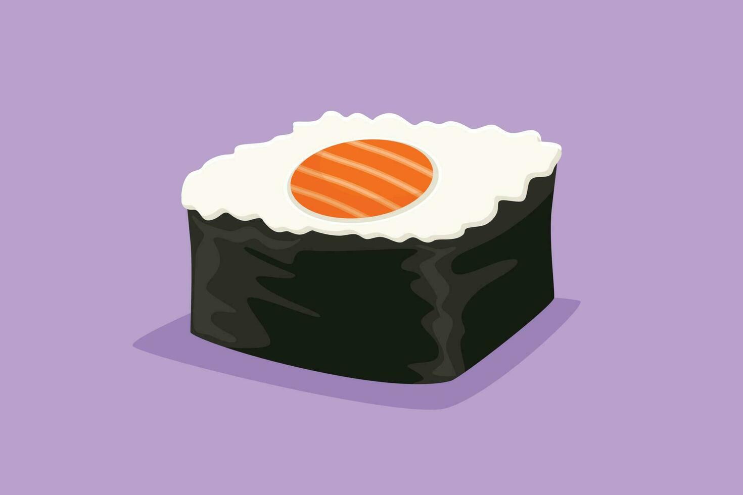 grafico piatto design disegno stilizzato giapponese maki Sushi bar con bacchette logo etichetta simbolo. emblema mare cibo ristorante concetto per negozio o cibo consegna servizio. cartone animato stile vettore illustrazione