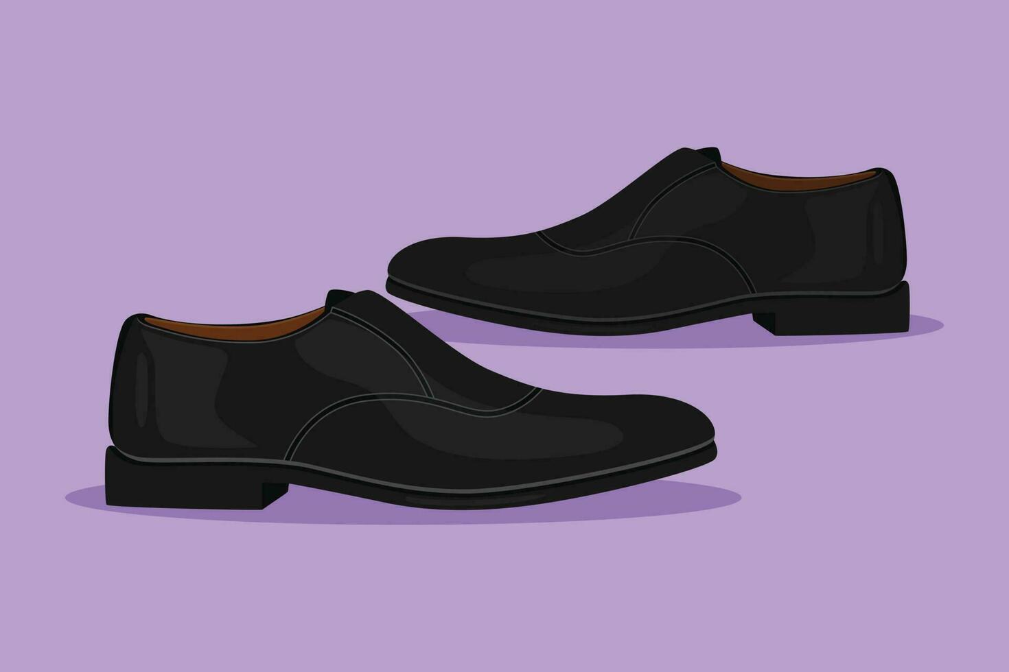 personaggio piatto disegno scarpe realistico con elegante nero uomini Oxford stivali per ciabattino scarpa negozio per Annunci, promo e bandiera di Accessori kit per lustrascarpe servizio. cartone animato design vettore illustrazione