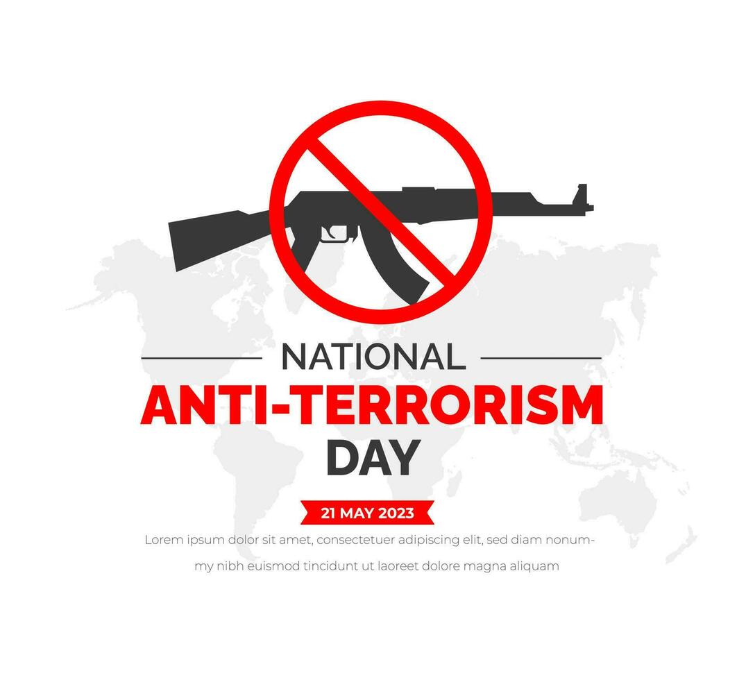 nazionale anti terrorismo giorno sfondo o bandiera design modello. vettore
