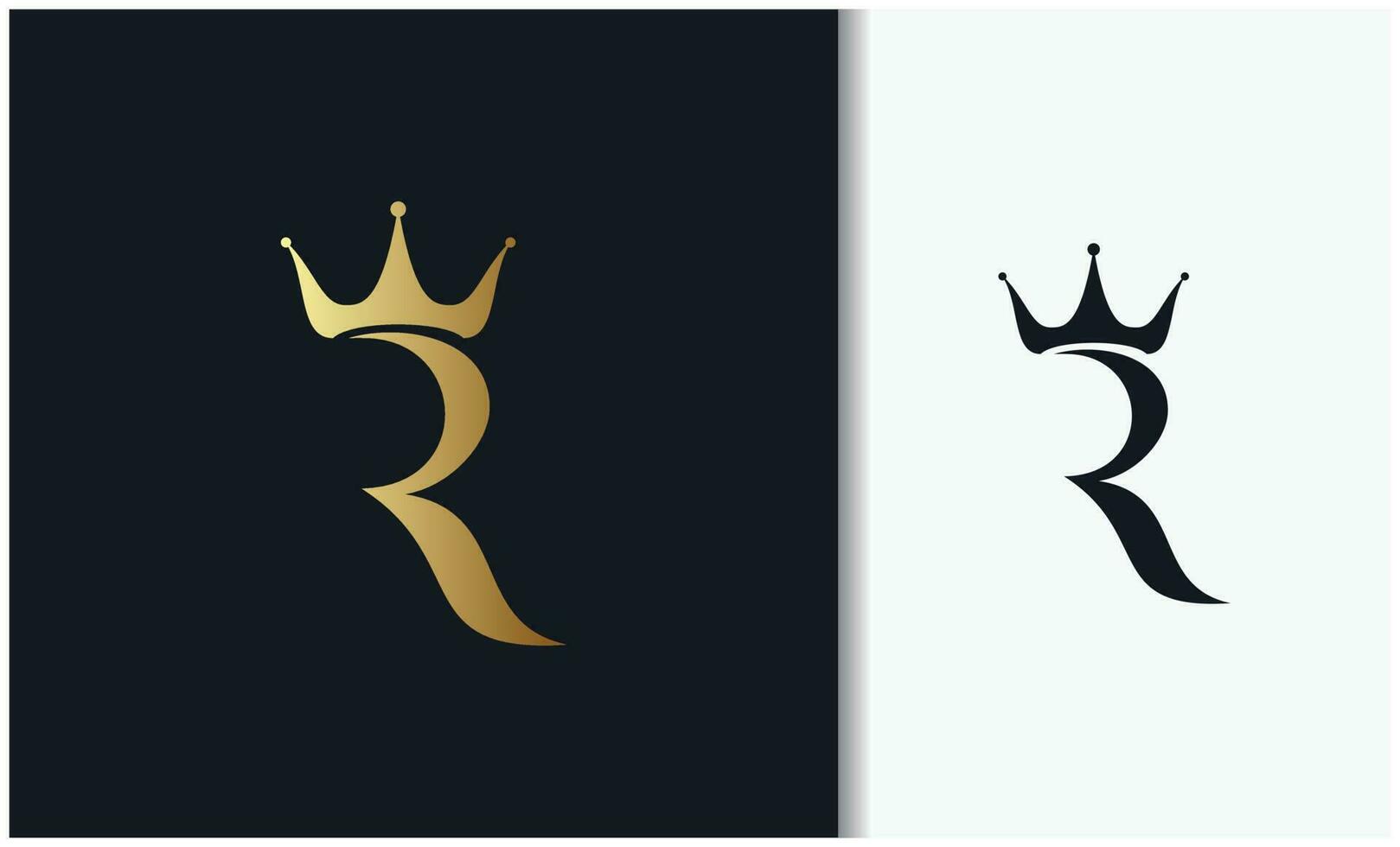 lettera r corona logo vettore