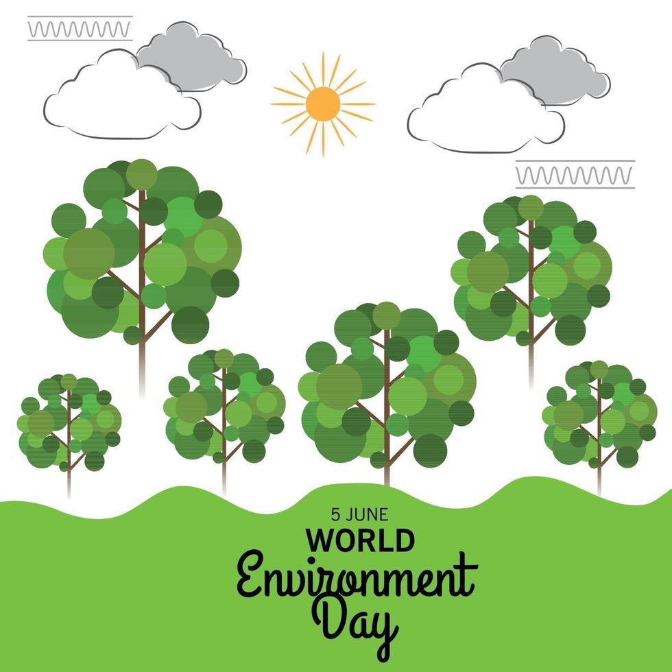 illustrazione vettoriale di uno sfondo per la giornata mondiale dell'ambiente.