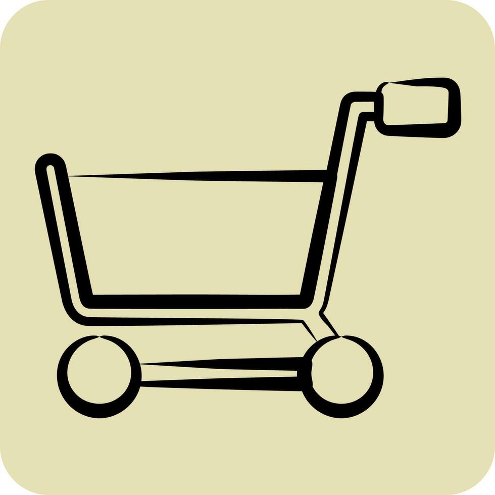 icona shopping carrello. relazionato per in linea memorizzare simbolo. glifo stile. semplice illustrazione. negozio vettore