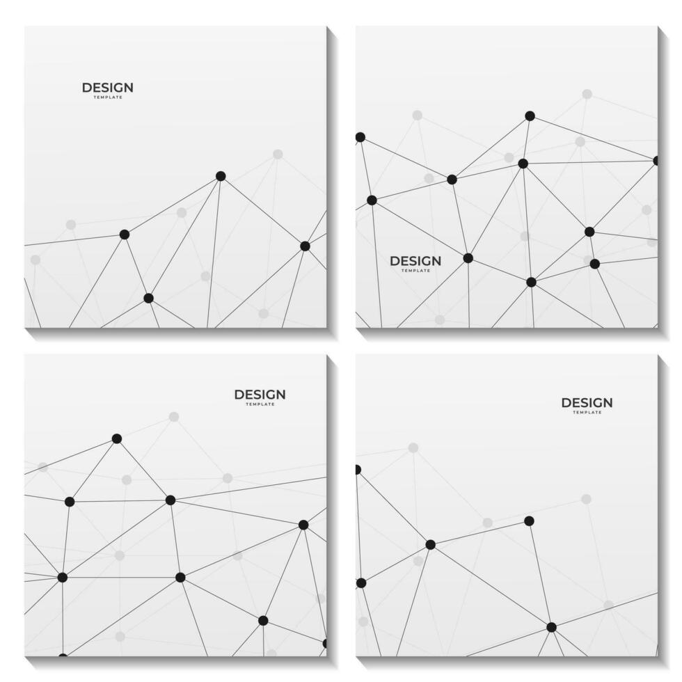 astratto grigio geometrico piazze sfondo con triangolo forma modello e molecolare vettore