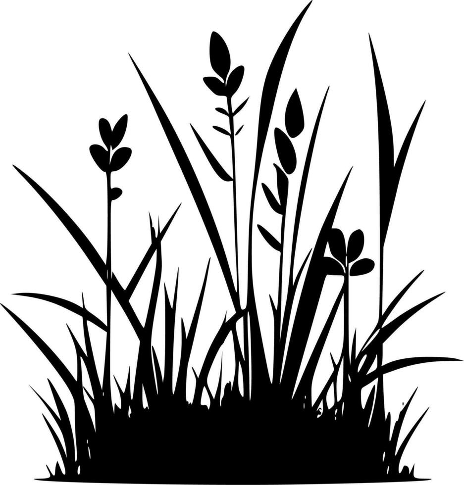 erba, minimalista e semplice silhouette - vettore illustrazione