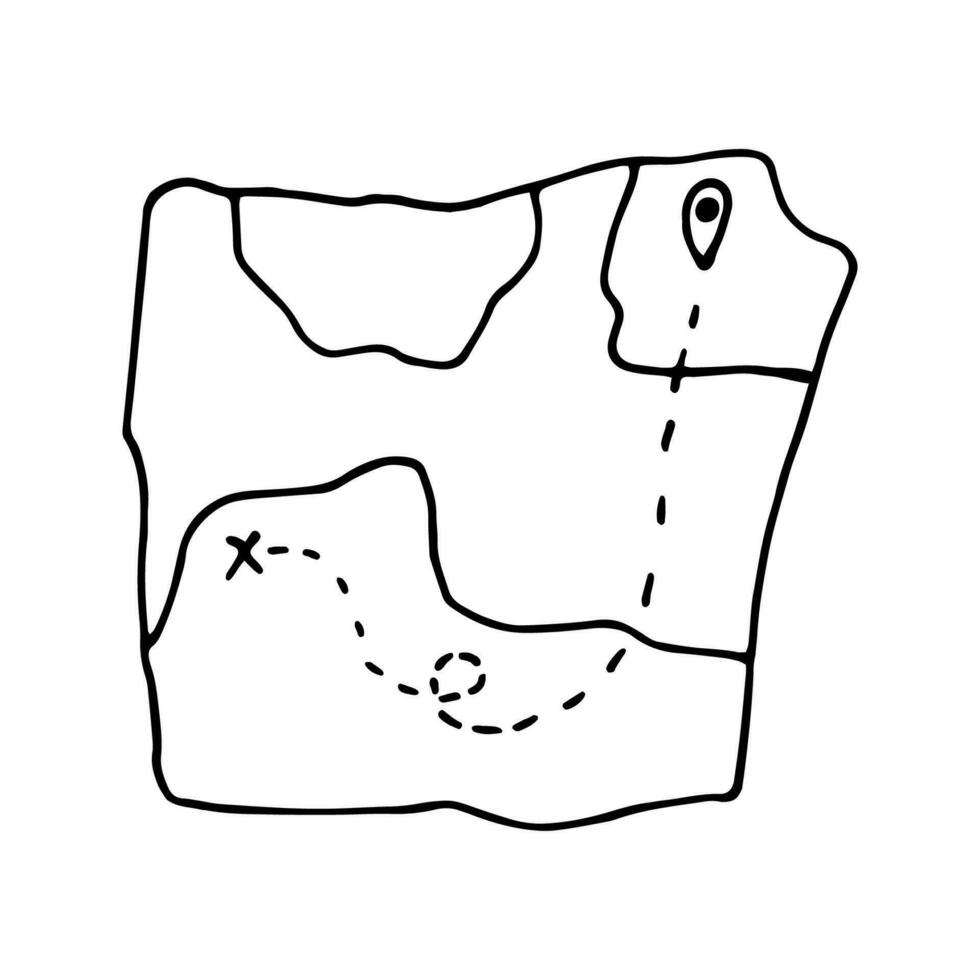 mano disegnato vettore campeggio carta geografica clipart. isolato su bianca sfondo disegno per stampe, manifesto, carino Stazionario, viaggio design. alto qualità illustrazione