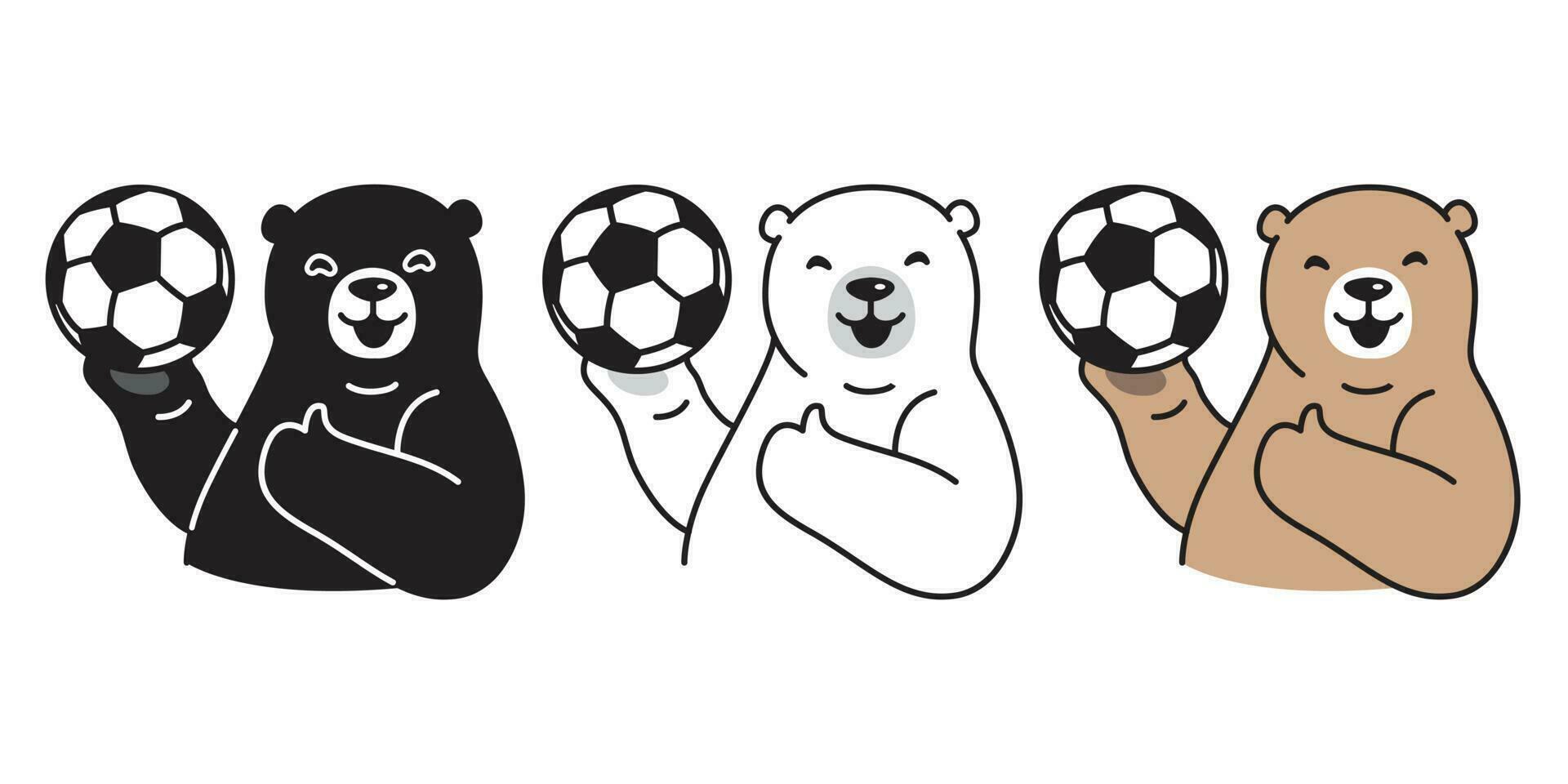 orso calcio palla vettore calcio polare orso logo icona illustrazione personaggio