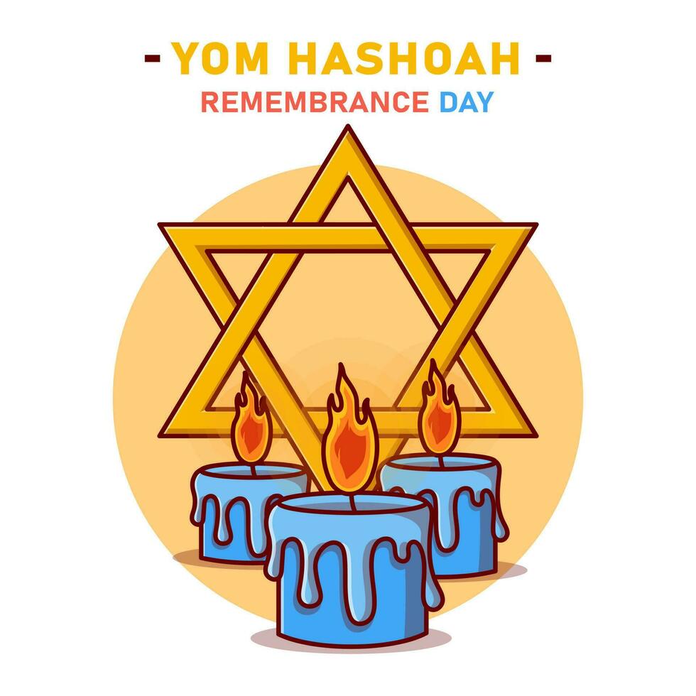 yom hashoah vettore illustrazione, olocausto ricordo giorno.