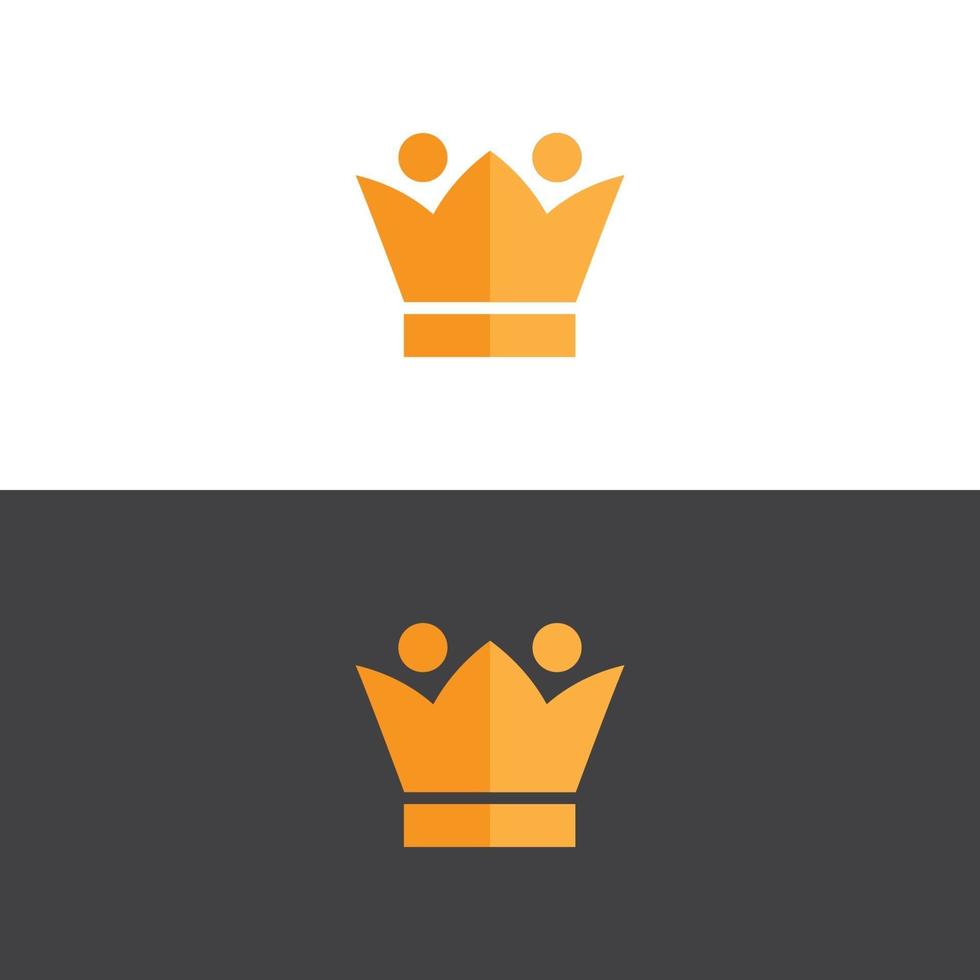 elegante corona logo in immagine vettoriale oro