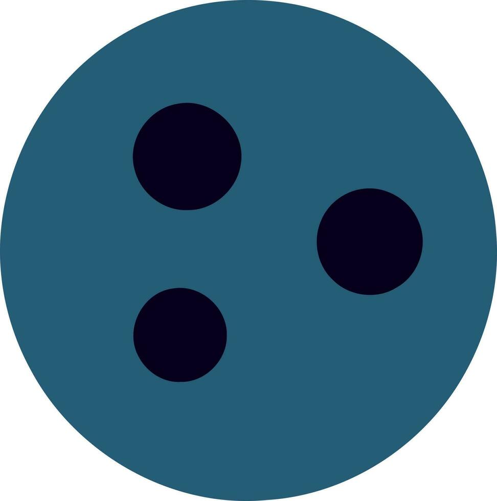 blu bowling palla con tre nero fori vettore