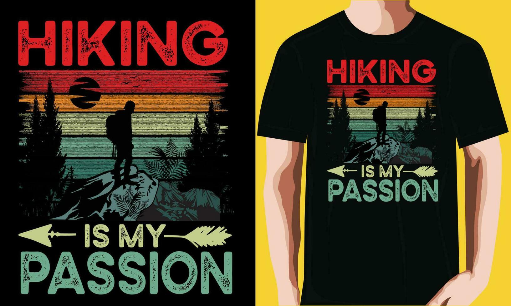 escursioni a piedi è mio passione maglietta design. vettore