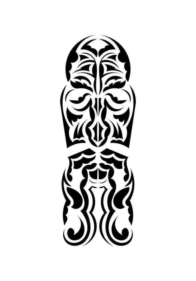 maschera nel tradizionale tribale stile. pronto tatuaggio modello. isolato. vettore illustrazione.