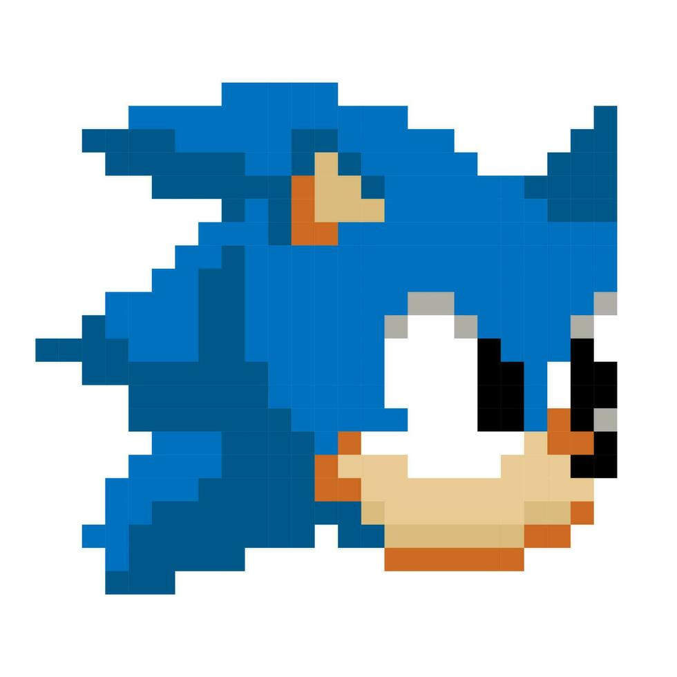 sonico gioco, pixel arte. vecchio classico video gioco, pixel design vettore illustrazione