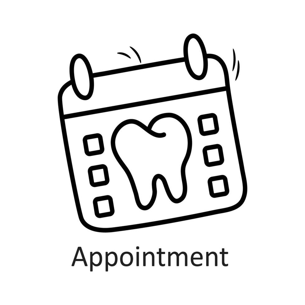 appuntamento vettore schema icona design illustrazione. dentista simbolo su bianca sfondo eps 10 file