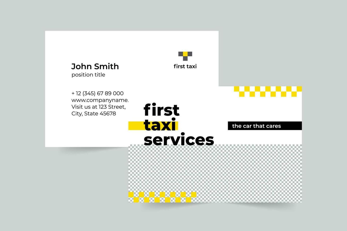 Taxi Servizi attività commerciale carta modello. un' pulire, moderno, e alta qualità design attività commerciale carta vettore design. modificabile e personalizzare modello attività commerciale carta