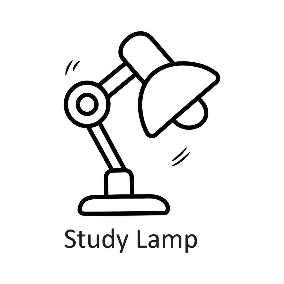 studia lampada vettore schema icona design illustrazione. Stazionario simbolo su bianca sfondo eps 10 file