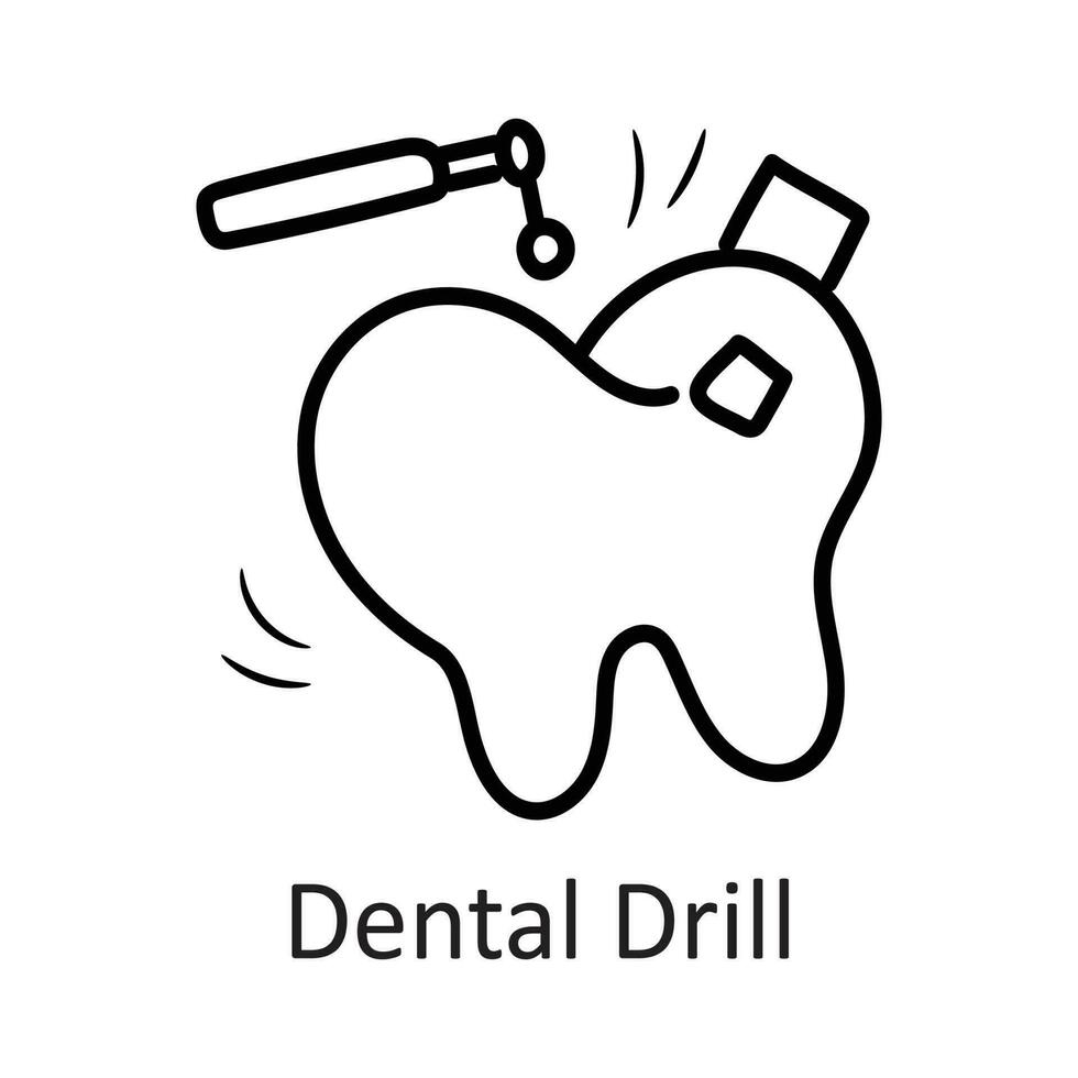 dentale trapano vettore schema icona design illustrazione. dentista simbolo su bianca sfondo eps 10 file