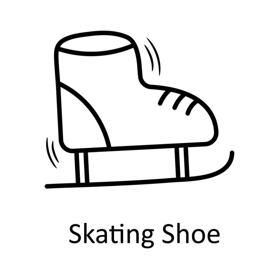 pattinando scarpa vettore schema icona design illustrazione. viaggio simbolo su bianca sfondo eps 10 file