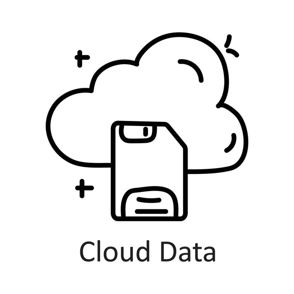 nube dati vettore schema icona design illustrazione. comunicazione simbolo su bianca sfondo eps 10 file