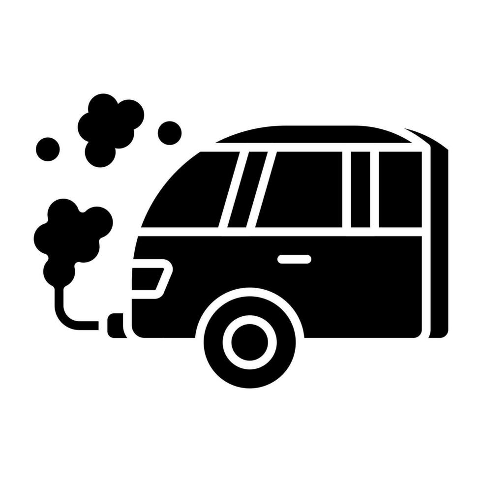 un' unico design icona di veicolo inquinamento vettore