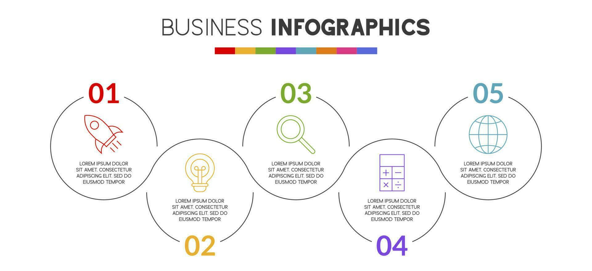 infografica design modello e icone con 5 opzioni o 5 passaggi vettore